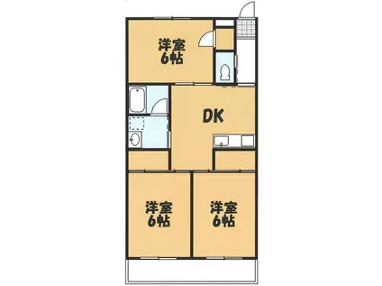 第二メゾン武蔵野(3DK/5階)の間取り写真