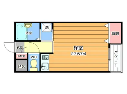 プチセンリヤマ(ワンルーム/3階)の間取り写真