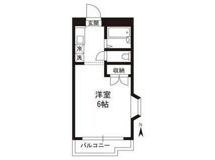 ハイムグリンディル(1K/2階)の間取り写真