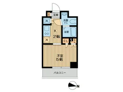 N エスティメゾン武蔵小山(1K/4階)の間取り写真