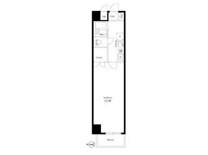 サンテラス芝公園(1K/10階)の間取り写真