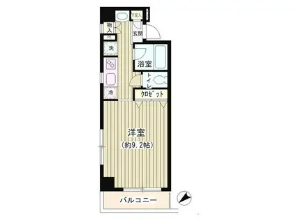 ブレコンプラザ銀座(1K/5階)の間取り写真