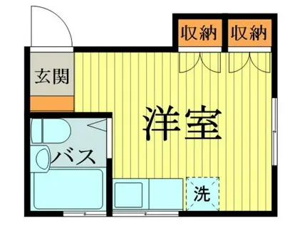 ポルシェ東村山(ワンルーム/2階)の間取り写真