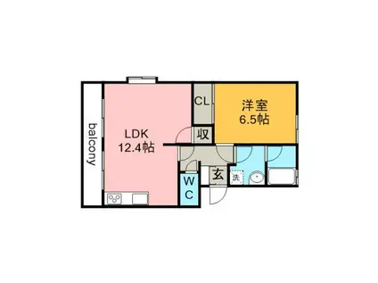 ダイアローグA(1LDK/1階)の間取り写真