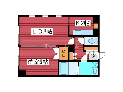 あかねレジデンス(1LDK/1階)の間取り写真