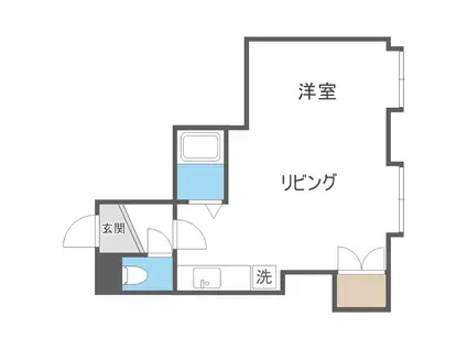 アルファシティ山鼻(1DK/2階)の間取り写真