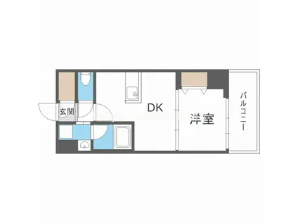 ヴィーナス今里(1DK/7階)の間取り写真