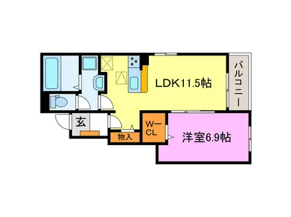 メゾン・ド・ジュネス・III(1LDK/1階)の間取り写真