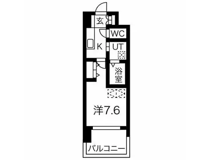 CUORE(1K/7階)の間取り写真