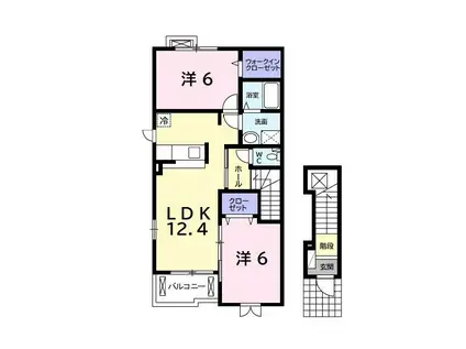 メゾン アルモニーI(2LDK/2階)の間取り写真