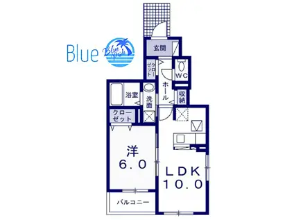 バーミィ ブリーズ(1LDK/1階)の間取り写真