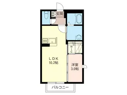 エンブレイス(1LDK/2階)の間取り写真