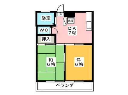 スターハイム(2DK/3階)の間取り写真
