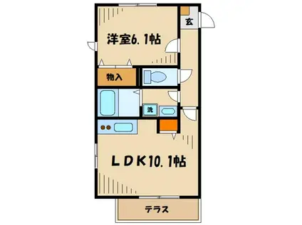 パークヒルズ新百合ヶ丘(1LDK/2階)の間取り写真