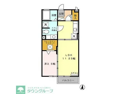 モナリエ春日 II棟(1LDK/2階)の間取り写真