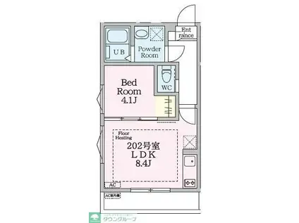 CHARME ROGER RESIDENCE(1LDK/2階)の間取り写真