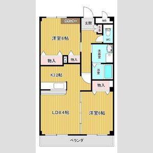 ラ・フレージア(2LDK/2階)の間取り写真