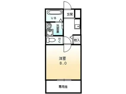 コーポラス ウイング(1K/1階)の間取り写真