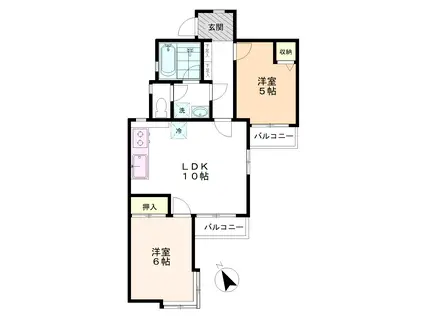 マイヨーヌ南馬込(2LDK/3階)の間取り写真