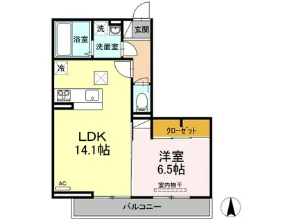 クオリア105(2LDK/1階)の間取り写真