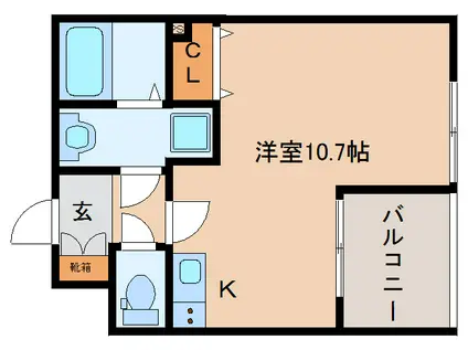 RA-KIZU(ワンルーム/3階)の間取り写真