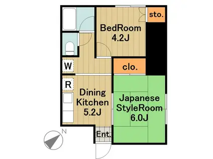 タウンライフ永山2(2DK/1階)の間取り写真
