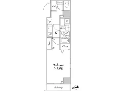 アールデコ南砂マンション(1K/9階)の間取り写真
