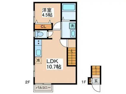 東村山市本町2丁目PJ(1LDK/1階)の間取り写真