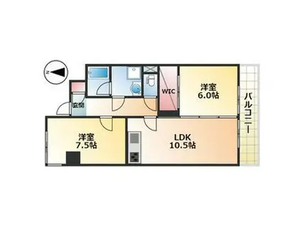 ペアシティーI・II(2LDK/1階)の間取り写真