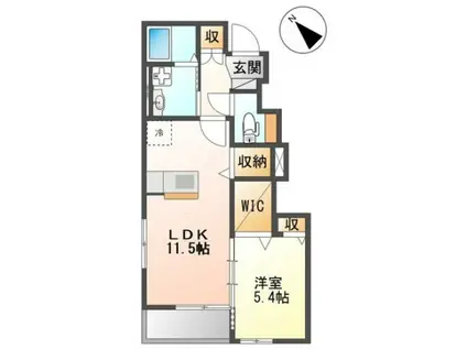 ルナ・プリーモII(1LDK/1階)の間取り写真