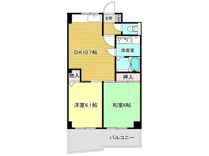 AM S COURT(2DK/3階)の間取り写真