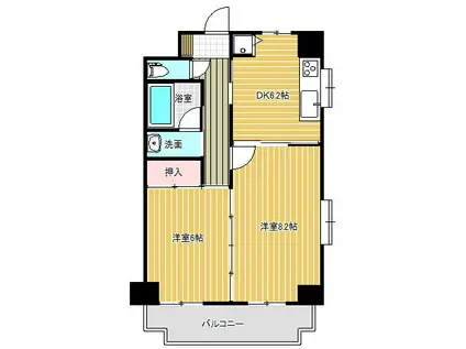 マンソン デ ビジェール(2DK/3階)の間取り写真