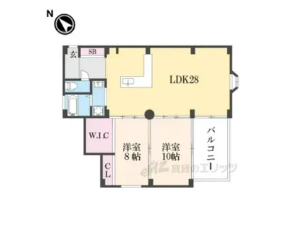 R-GRANTS西賀茂(2LDK/5階)の間取り写真