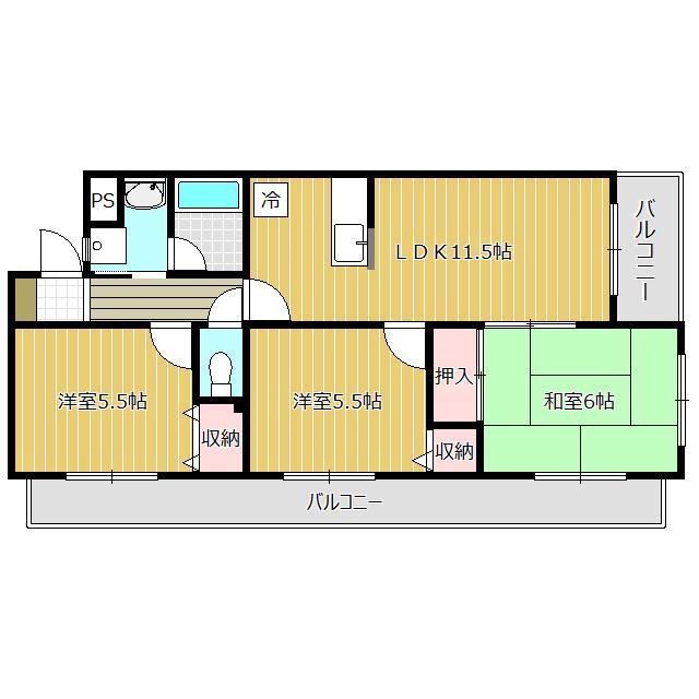 GRAND POIREII(3LDK/2階)の間取り写真