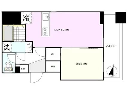 CLAIR COMFORT横濱大口(1LDK/4階)の間取り写真