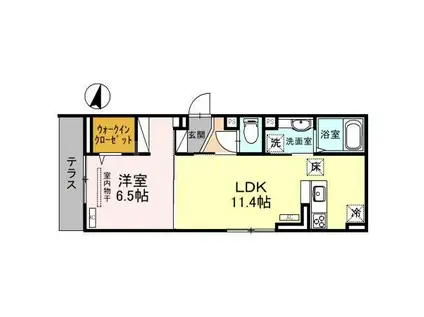 アヴァンス八潮A(1LDK/2階)の間取り写真