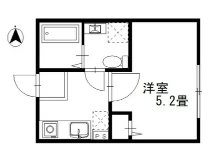 テラハウスM(1K/1階)の間取り写真