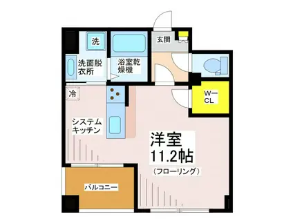 ラフィネール(ワンルーム/2階)の間取り写真