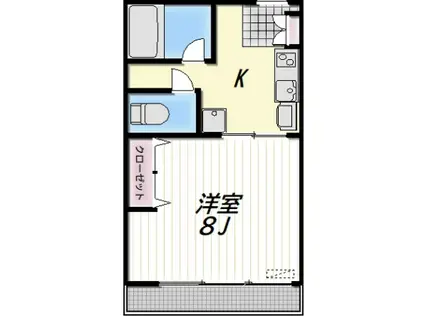 WIN BUIL(1K/2階)の間取り写真