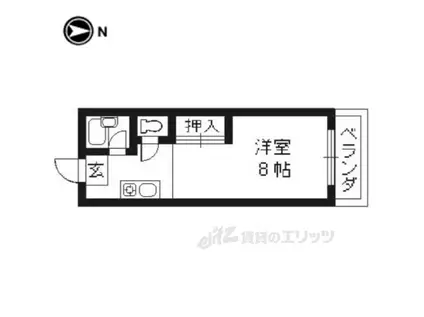 サンパレス山崎(1K/4階)の間取り写真