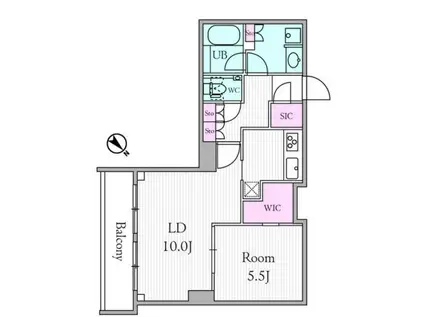 アーバンパークグラン代官山(1LDK/3階)の間取り写真