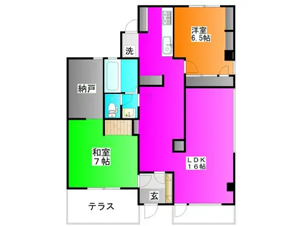 メゾン高田(2LDK/1階)の間取り写真