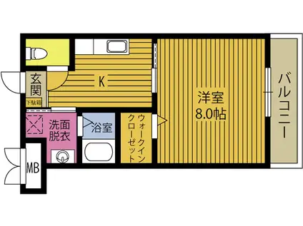 GRACE MIYAKE(1K/2階)の間取り写真