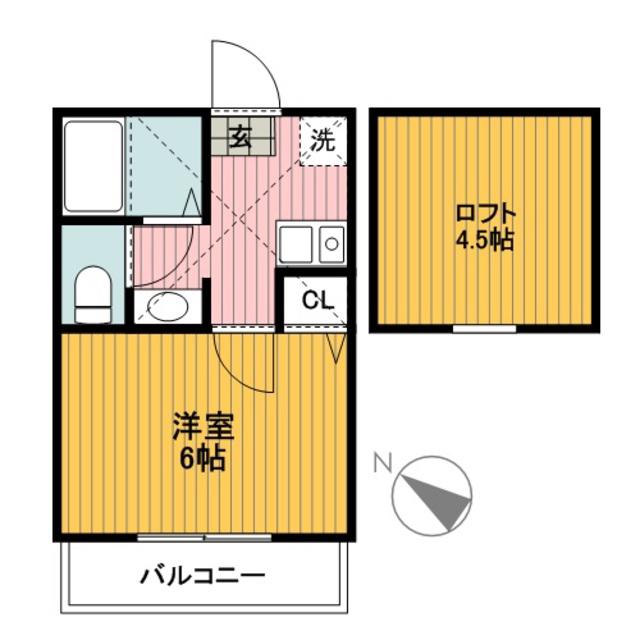 ヴィアサリーチェ(1K/2階)の間取り写真
