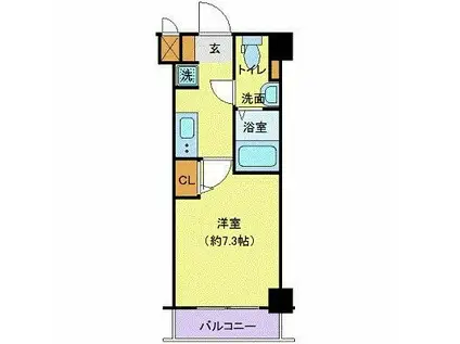 RISING PLACE桜木町二番館(1K/7階)の間取り写真