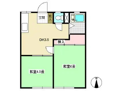 ニューハイツ御代田(2DK/2階)の間取り写真