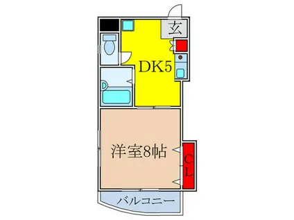 杏樹SENRIYAMA(1DK/3階)の間取り写真
