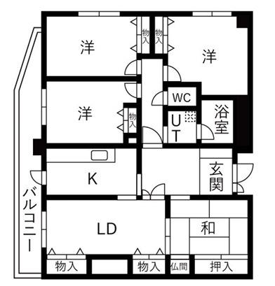 井本マンション(4LDK/5階)の間取り写真