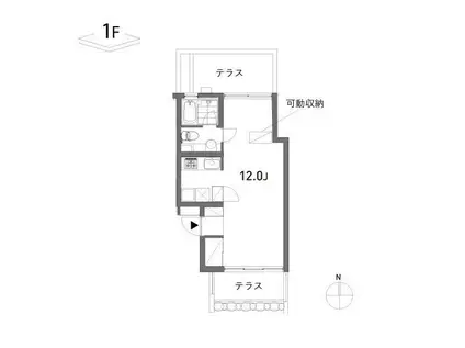 ZEPHYR(ワンルーム/1階)の間取り写真