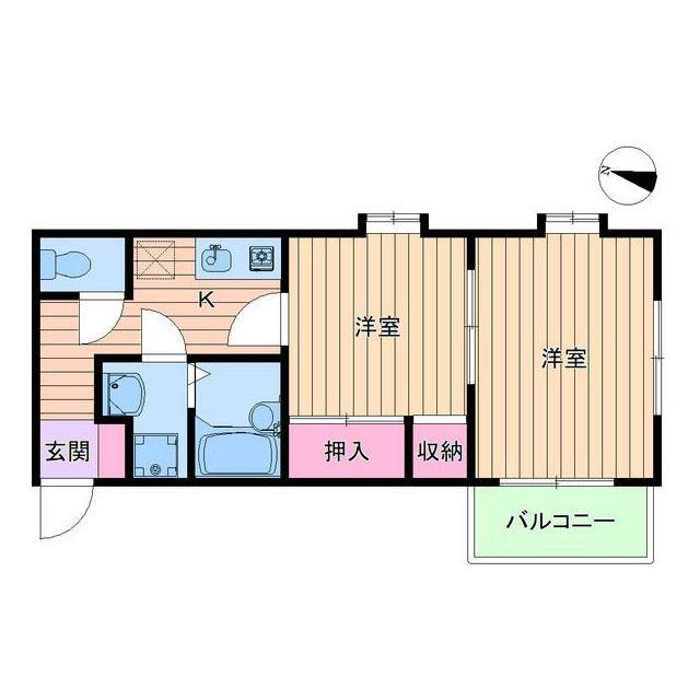 メゾン和田(2K/2階)の間取り写真